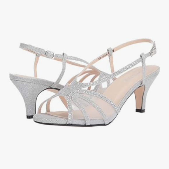 Benjamin Walk Silver Glitter Heels - Picture 2 of 8